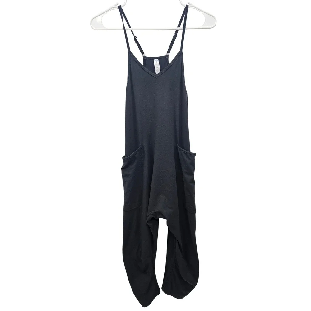 Fornia Los Angeles Kids Black Harem Jumpsuit Adjustable Straps Size M 10 Pockets